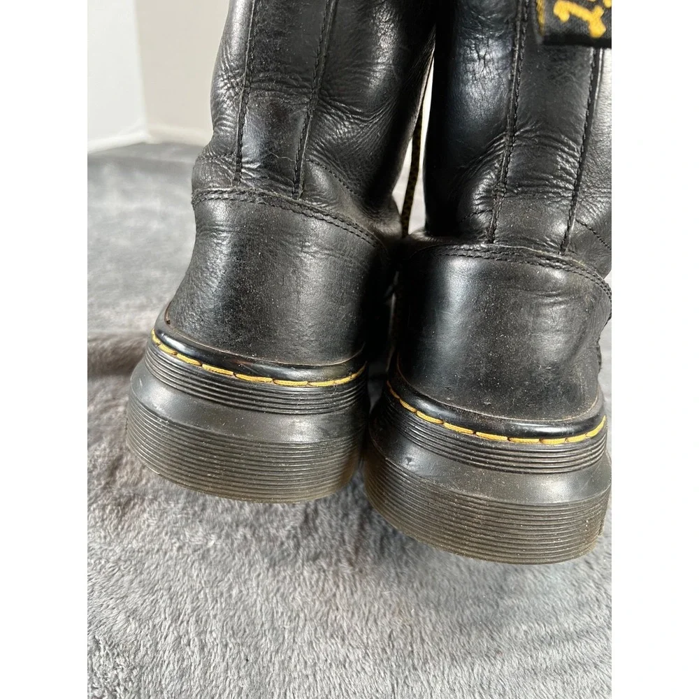 Dr Martens Combs Leather Boots Mens 9 Womens 8 Black Lug Sole